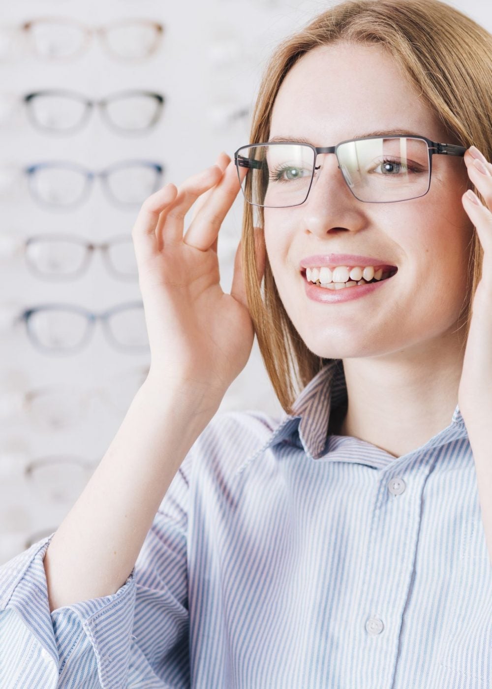 happy-woman-looking-new-glasses-optometrist happy-woman-looking-new-glasses-optometrist